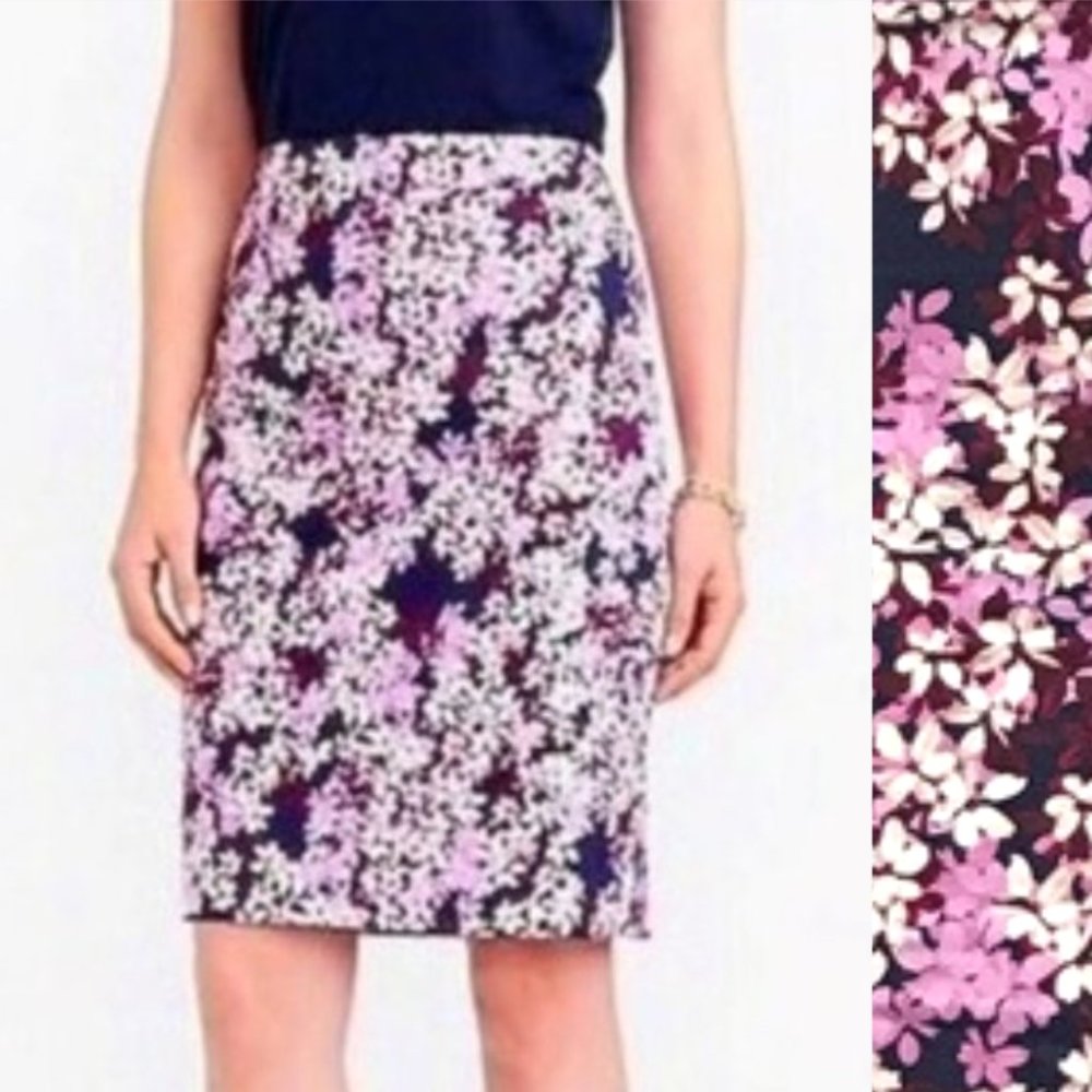 J. CREW Floral Print Pencil Skirt